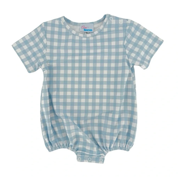 Ann + Reeves Play Bubble 9M Blue Gingham Plaid - Picture 1 of 5